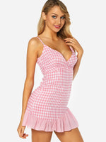 OEM Ladies Pink Mini Dresses