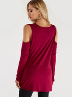 NEW FEELING Womens Burgundy T-Shirts