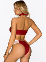 NEW FEELING Womens Burgundy Bikinis
