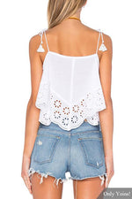 NEW FEELING Womens White Camis