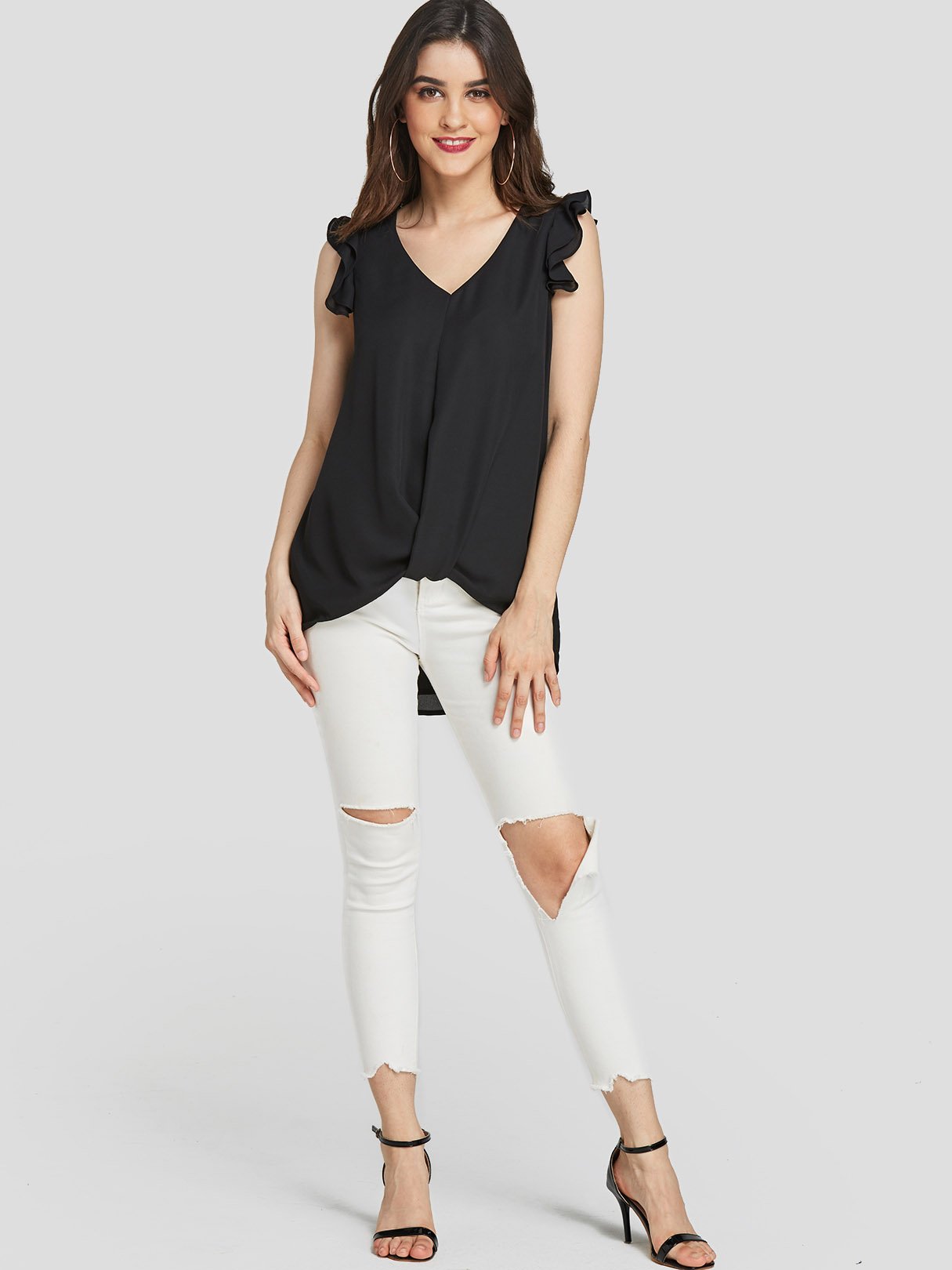 NEW FEELING Womens Black Camis