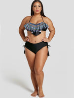 NEW FEELING Womens Black Plus Size Swimwear