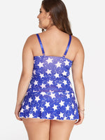 NEW FEELING Womens Blue Plus Size Swimwear