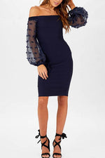 Custom Black Long Sleeve Fitted Dress