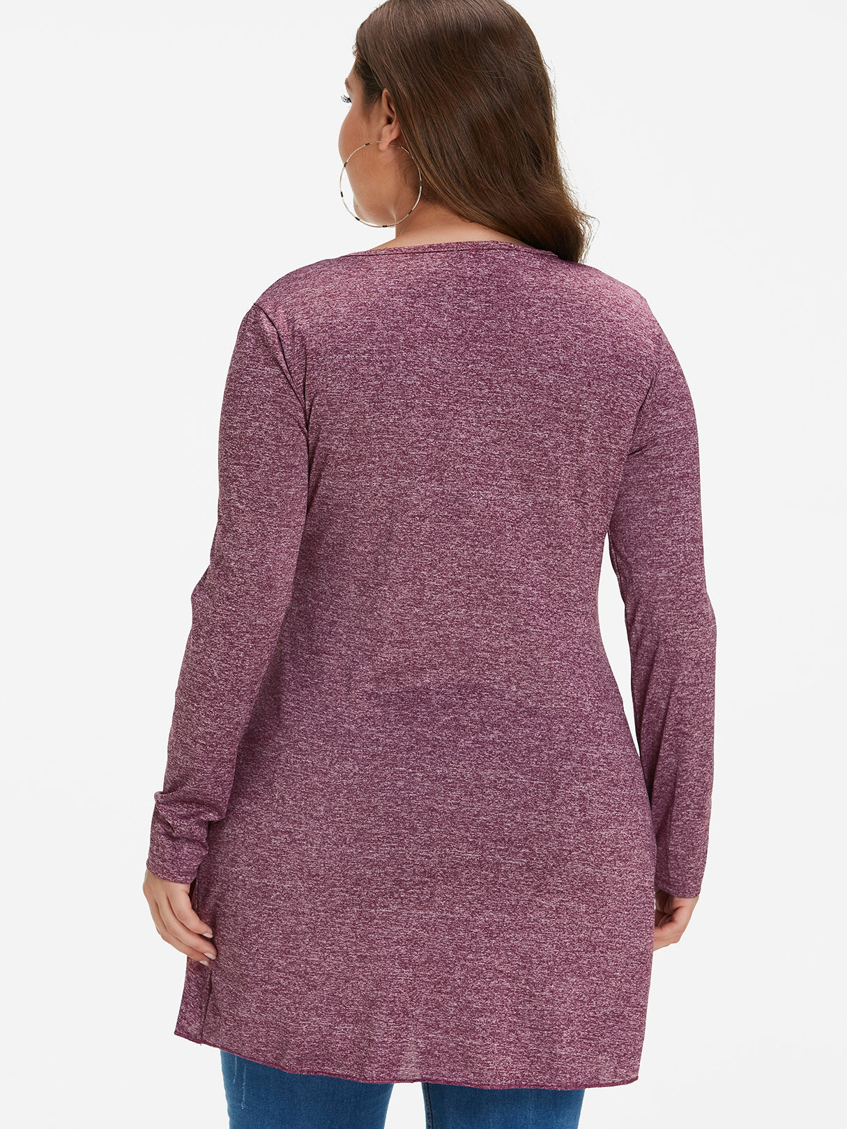 NEW FEELING Womens Purple Plus Size Tops