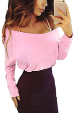 Wholesale Round Neck Long Sleeve Pink T-Shirt