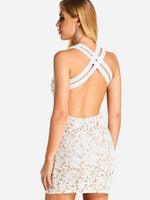 NEW FEELING Womens White V-Neck Dresses