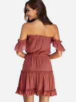NEW FEELING Womens Rust Mini Dresses