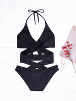 NEW FEELING Womens Black One-Pieces