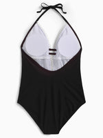 NEW FEELING Womens Black One-Pieces