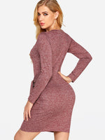 NEW FEELING Womens Red V-Neck Dresses