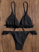 NEW FEELING Womens Black Bikinis