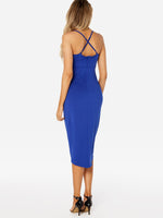 NEW FEELING Womens Blue V-Neck Dresses