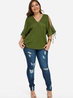 Custom Ladies V-Neck Plus Size Tops