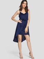 NEW FEELING Womens Navy V-Neck Dresses