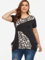 OEM Ladies Color Block Plus Size Tops