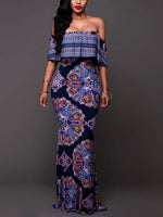 OEM Ladies Navy Maxi Dresses