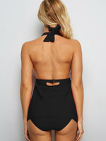 NEW FEELING Womens Black Tankinis