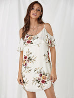 OEM Ladies White Floral Dresses