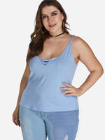 OEM Ladies Sky Blue Plus Size Tops