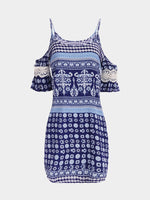 Wholesale Floral Print Lace Mini Dresses
