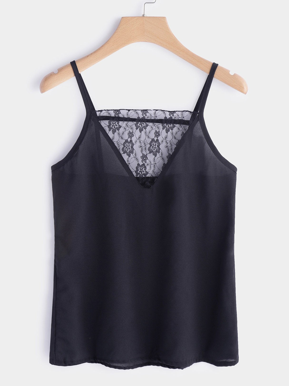 Wholesale V-Neck Lace Backless Sleeveless Black Camis