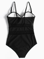 NEW FEELING Womens Black Plus Size Swimwear