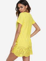 NEW FEELING Womens Yellow Casual Dresses