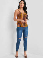 NEW FEELING Womens Brown Camis