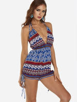Custom Ladies Deep V Neck One-Pieces Swimwears