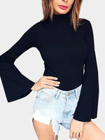 Wholesale Perkins Collar Long Sleeve Top
