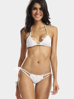 Wholesale Halter Sleeveless White 2 Piece Bikinis