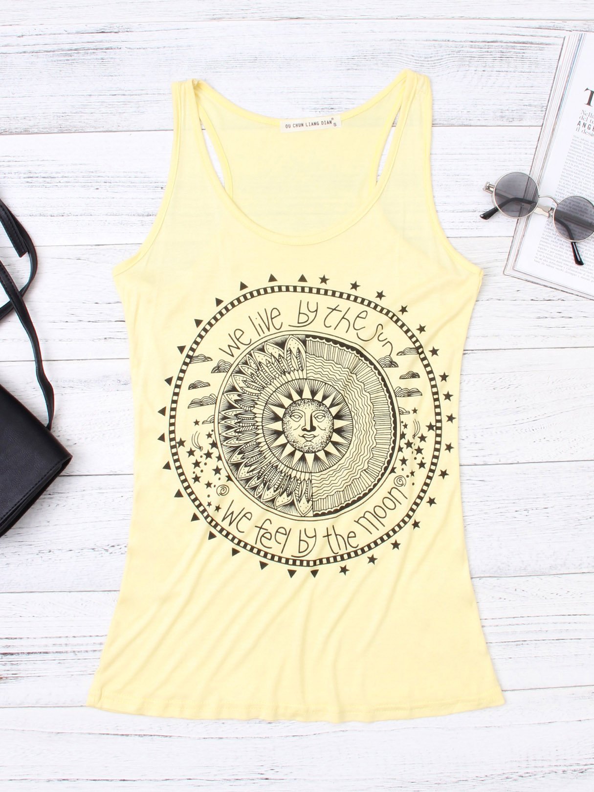 NEW FEELING Womens Yellow Camis
