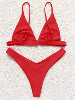 NEW FEELING Womens Red Bikinis