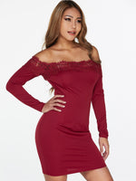 OEM Ladies Red Off The Shoulder Dresses