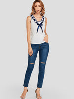 NEW FEELING Womens White Camis