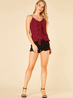 NEW FEELING Womens Burgundy Camis