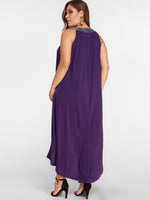 NEW FEELING Womens Purple Plus Size Dresses