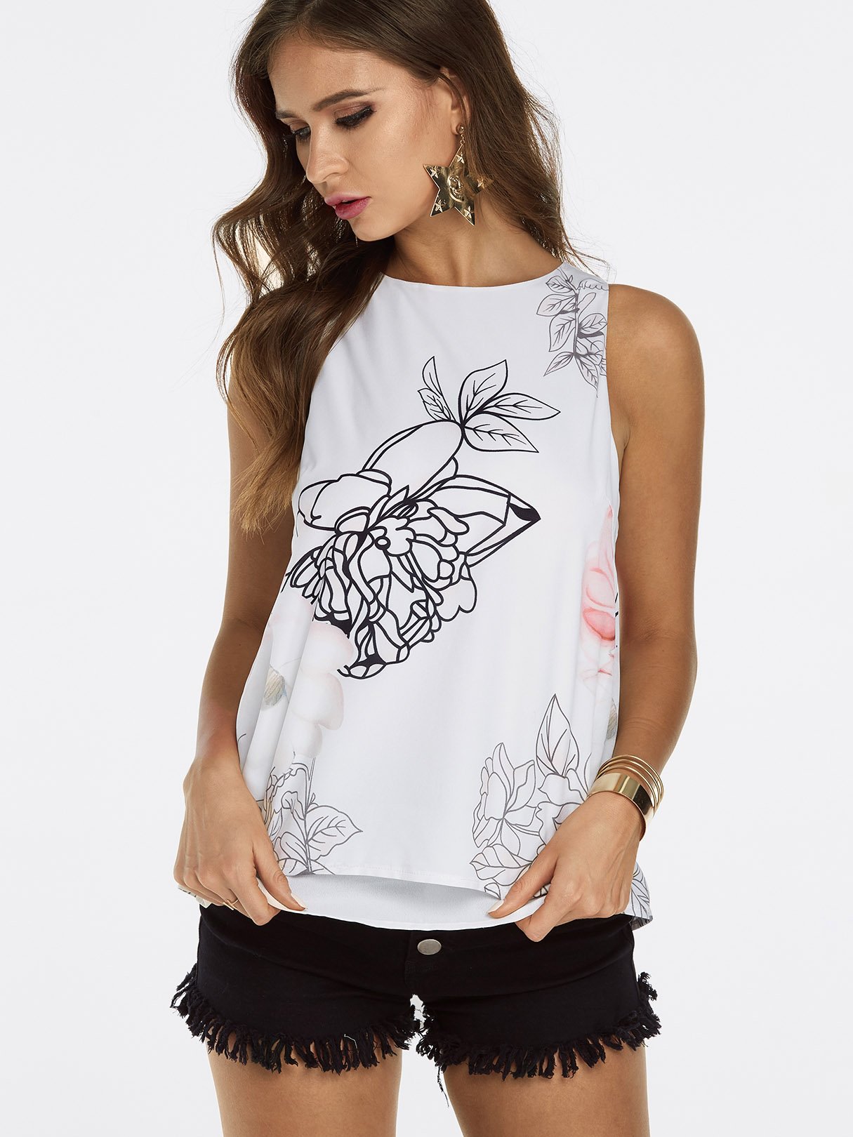 Custom Womens Floral Print Tank Top