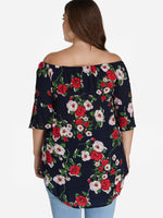 NEW FEELING Womens Black Plus Size Tops