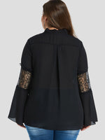 NEW FEELING Womens Black Plus Size Tops