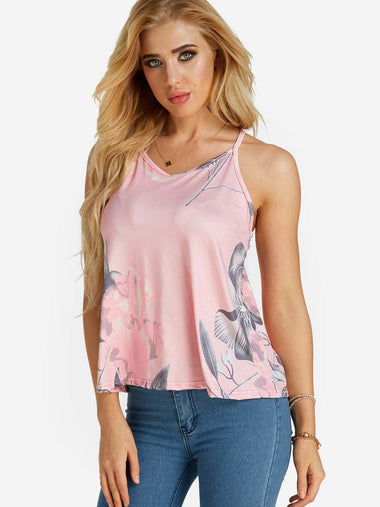 Wholesale Floral Print Sleeveless Camis
