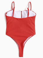 NEW FEELING Womens Red One-Pieces