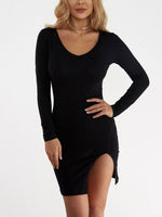 OEM Ladies Black Midi Dresses