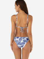 NEW FEELING Womens White & Blue Bikinis