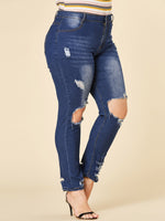 OEM Ladies Blue Plus Size Bottoms