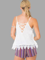 NEW FEELING Womens White Camis