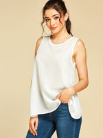 NEW FEELING Womens White Camis