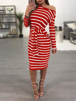 Custom Womens Striped Midi Dress