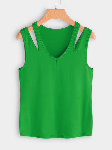 Wholesale V-Neck Cut Out Sleeveless Camis